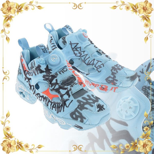 ☆SALE☆ヴェトモン リーボック 偽物Fabric GRAFFITI PUMP FURY Sneakers