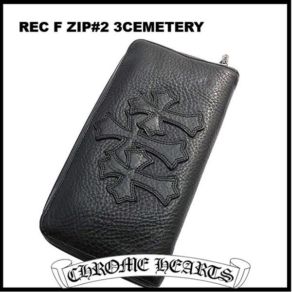 新作クロムハーツ REC F ZIP 23 CEMETERY HEAVY LEATHER 長財布