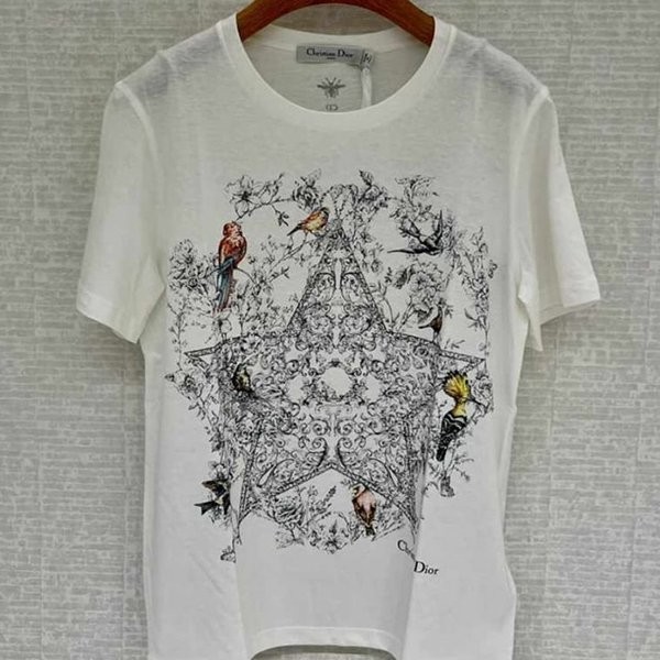 ディオール Tシャツ コピー【313T09A4406_X0871 COTTON & LINEN T-SHIRT】