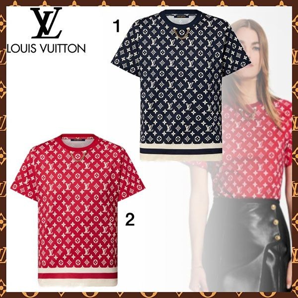 ルイヴィトン LV モノグラム Tシャツ 偽物 半袖 2色 1AB7IA