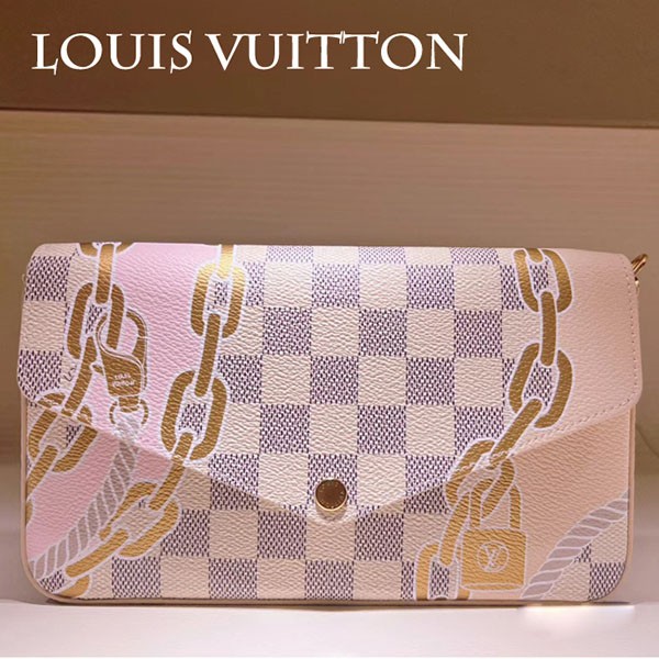 ルイヴィトン ポシェット・フェリシーLV ダミエ 偽物 ロープ N40466