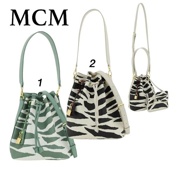 新色 人気！MCM DESSAU ミディアム バケットバッグ 偽物 2色 MWDDSDU06BK