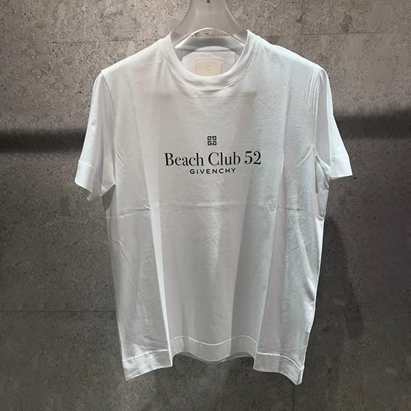 関税送料込ジバンシィ 偽物 Beach Club 52 スリムフィット コットン Tシャツ BM716G3YEV-100