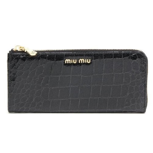 ミュウミュウ MIU MIU 長財布 クロコ調型押し革5M1183-NKG-002