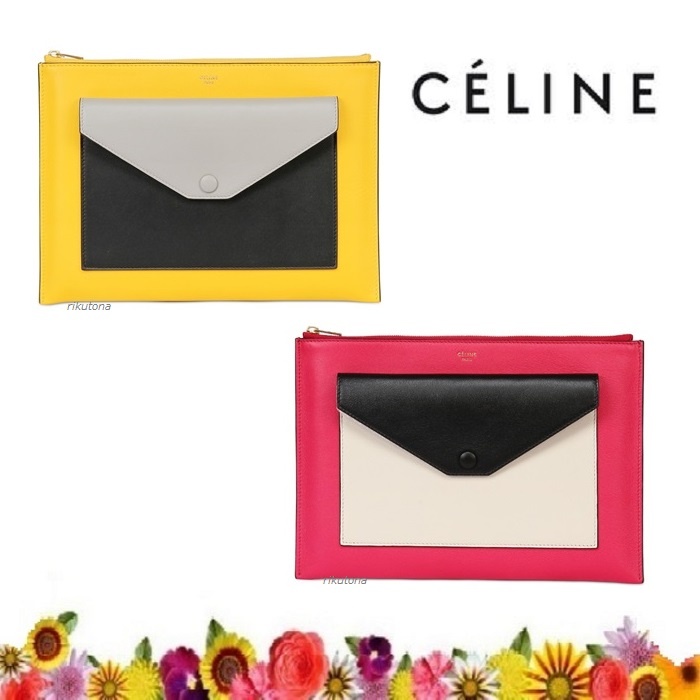 大人気CELINEセリーヌコピー★レザーポーチ POCKET MULTICOLOR(Sunflower)175089UNA.11SR