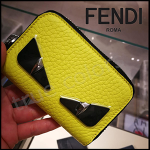 FENDI 19Pre-Fallバッグバグズアイ 蛍光 イエローレザーミニ財布 7M0257A7TJF044V