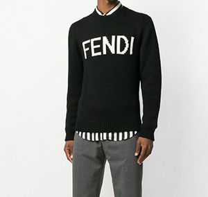 関税送料込* FENDI(フェンディ)ロゴ ニット100927