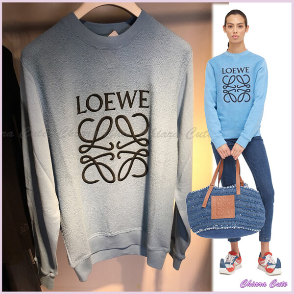 【18AW NEW】LOEWE ロエベ トレーナー 偽物_women/Anagram Sweatshirt スウェット/ブルーH616337W01232