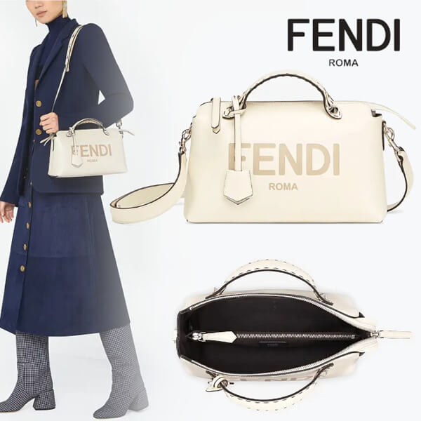 FENDI BY THE WAY MEDIUM偽物 ホワイト レザー トップケース201120126