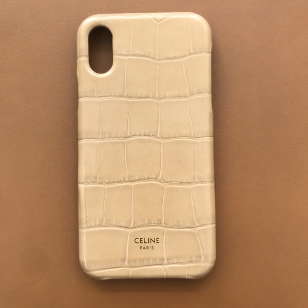 【CELINE】偽物クロコダイル型押しレザー iPhone X/XSケースSa3023