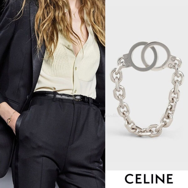 セリーヌ ブレスレット 偽物 CELINE 人気 Golden Handcuff チェーンブレス201120G14