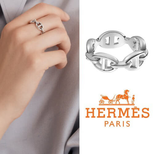 シェーヌダンクル リング コピーHERMES シェーヌダンクル Bague Chaine DAncre EnchaineeリングPM20A1120G198