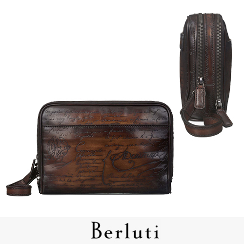 BERLUTI PETIT JOUR ベルルッティスーパーコピー（プチ ジュール）ブラウンレザークラッチ BerlutiIFTV25