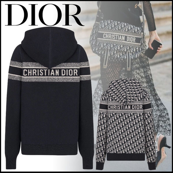 ディオー Dior Oblique カシミア リバーシブル パーカー メンズも着れるX58203