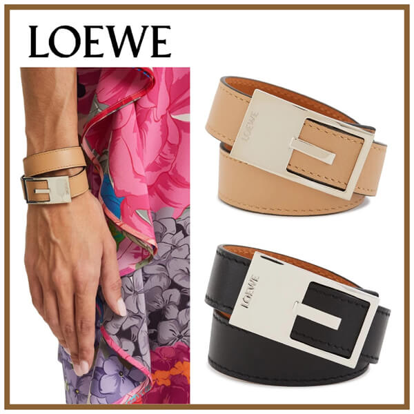 ロエベ ブレスレッド コピー LOEWE レザー バックル ブレスレッド 101.29.11820AC120G10