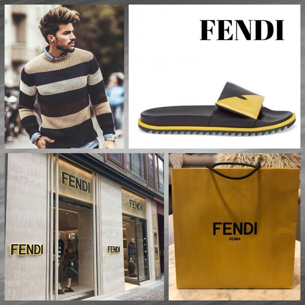 FENDI/フェンディコピー#レザー フットベッド　サンダル　ブラック2011201239