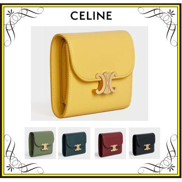 【CELINE セリーヌ 財布 偽物】スモール フラップウォレット / ラムスキン 10D783BZG