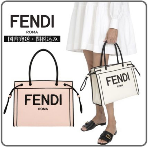 FENDI 新作偽物 ロゴ キャンバス ショッパーバッグW3737