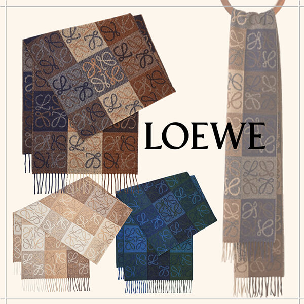 【LOEWE】スーパーコピー20AW新作 ウールとカシミアのアナグラムスカーフWJ34