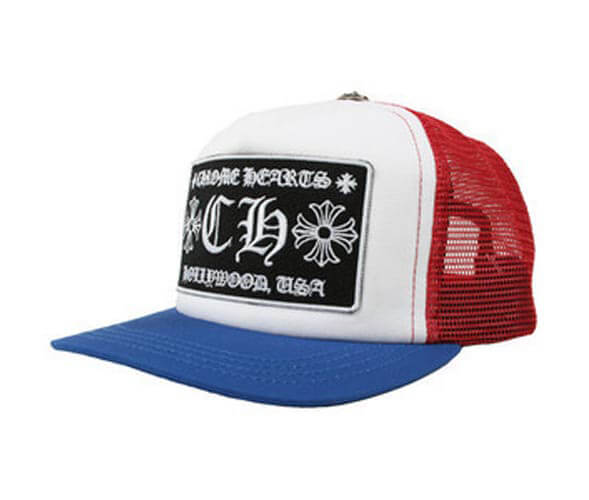 【CHROME HEARTS】メッシュ クロムハーツ コピー メンズ メッシュキャップ CH TRUCKER CAP青赤CH0