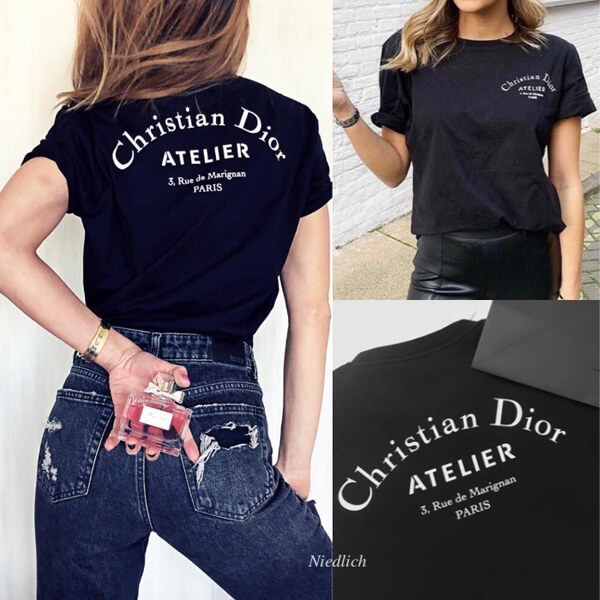 Christian Dior Atelierディオール Tシャツ 偽物 ロゴ*Tシャツ＊Black 863J621I0533_C980