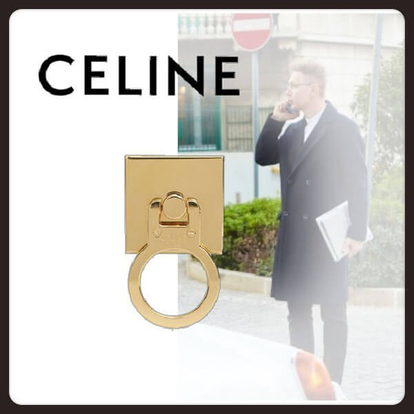 【セリーヌ偽物安心の国内発送】CELINE ★ロゴスマートフォンリング ゴールド381BR