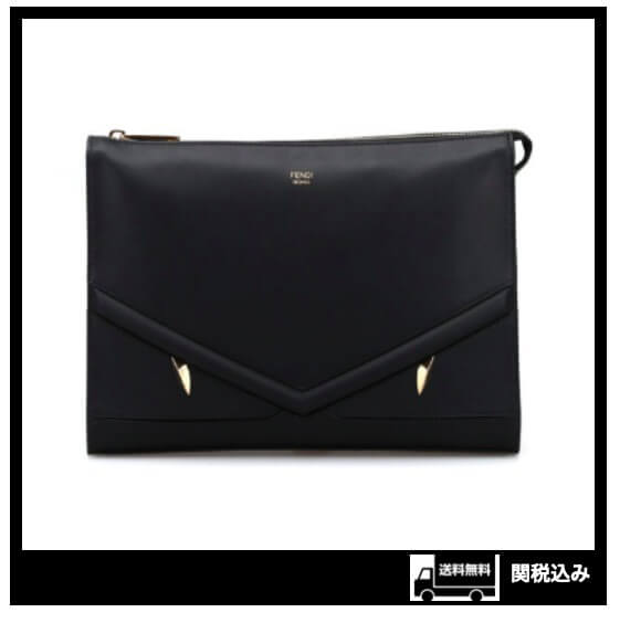 【FENDI】BAG BUGS スーパーコピーレザー　クラッチバッグ2011201234A