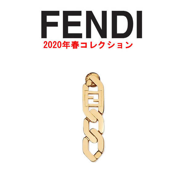 FENDI　FF スーパーコピー　シングル　ゴールドカラーピアス2011201A34A