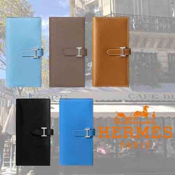 【HERMES】コピー ベアンスフレ長財布★エプソンカーフ H039785CK