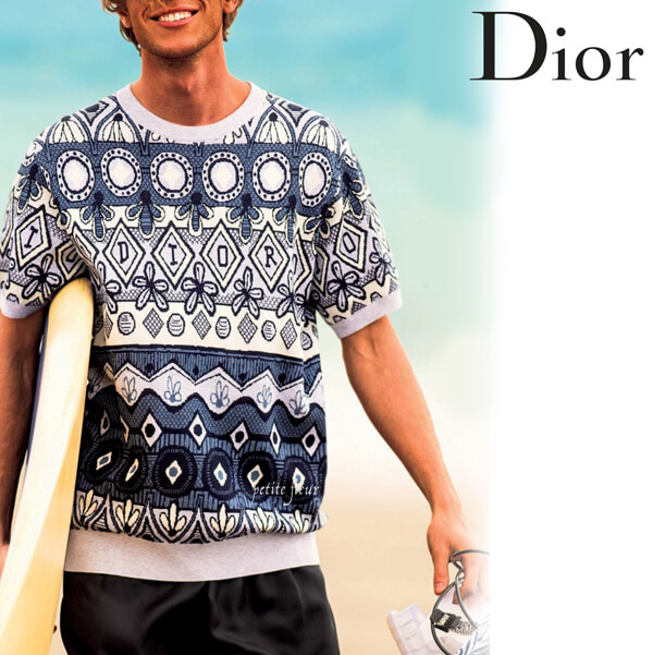 DIOR 2020SS 雑誌掲載 ディオール 半袖Tシャツ コピー ネイティブ柄 ホワイト571OB