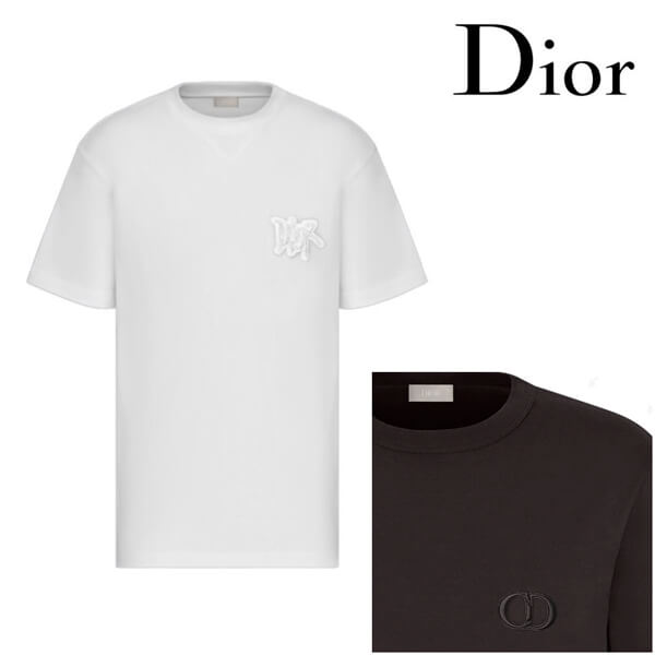 DIOR AND SHAWN ディオール Tシャツ コピー コットンジャージー Tシャツ 033J625I0554_C080