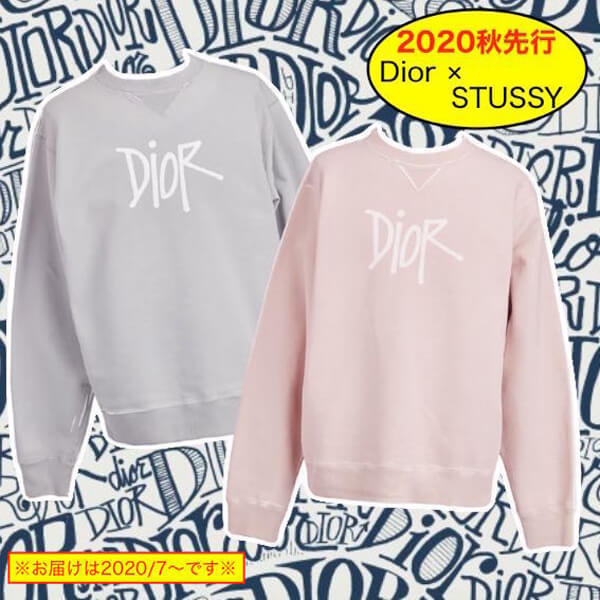 ★2020秋 ディオール スウェット コピー DIOR × STUSSY コラボ ロゴ スウェット 033J604B0531