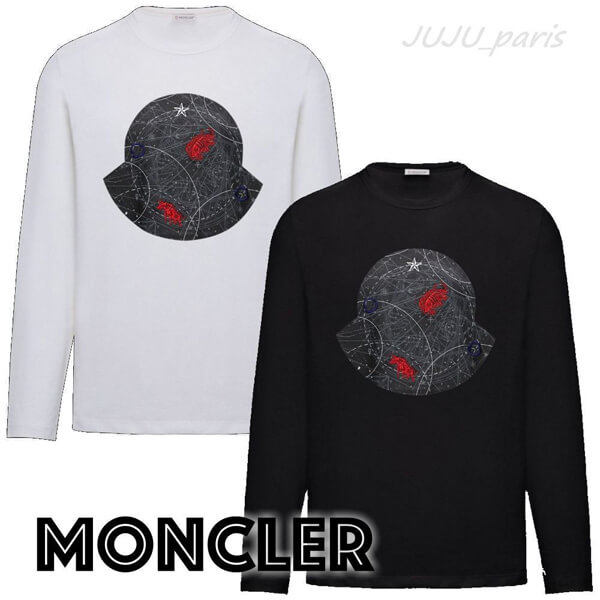 Moncler コピー★2021SS★水牛刺繍入マキシロゴ長袖Tシャツ★関税送料込 21022501