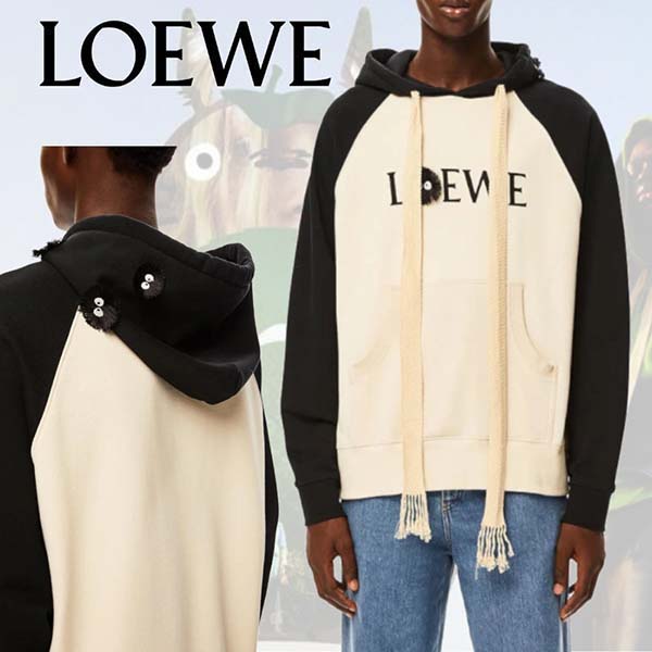 21SS＊LOEWE×となりのトトロ＊偽物ダストバニーフーディー ロゴ入り H848341X04