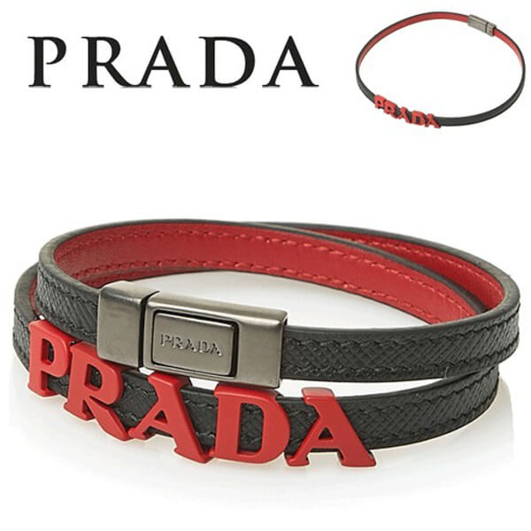 PRADA スーパーコピー 正規品/超特急EMS/送料込み SAFFIANO Double logo bracelet 2IB287 2FAF F0D9A