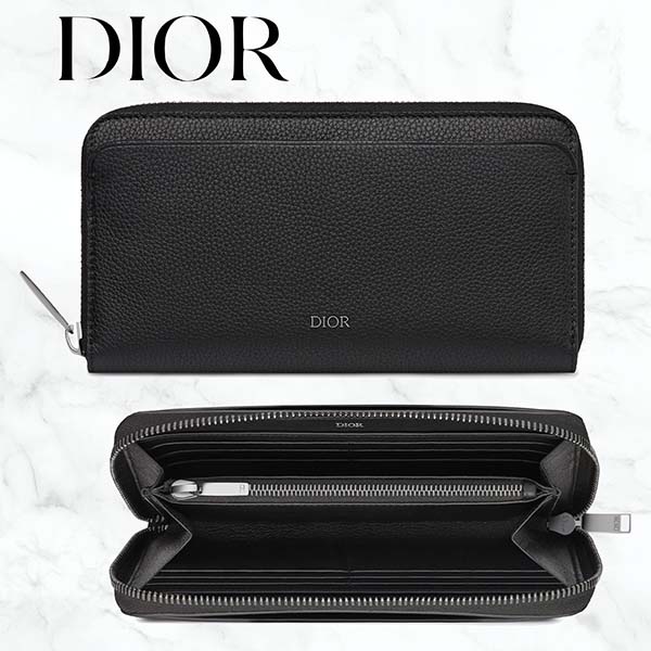 【Dior】偽物グレインドカーフスキン ロングウォレット 2DSBC113YVH H00N