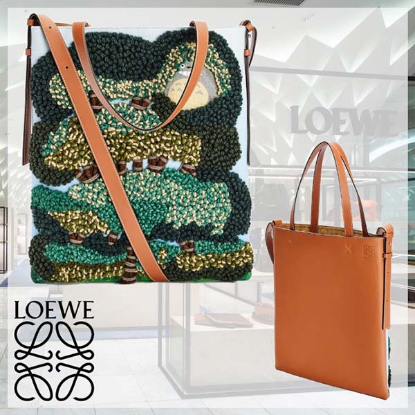 LOEWE コピー トトロ バーティカル トート テキスタイル カーフ A620A94X01