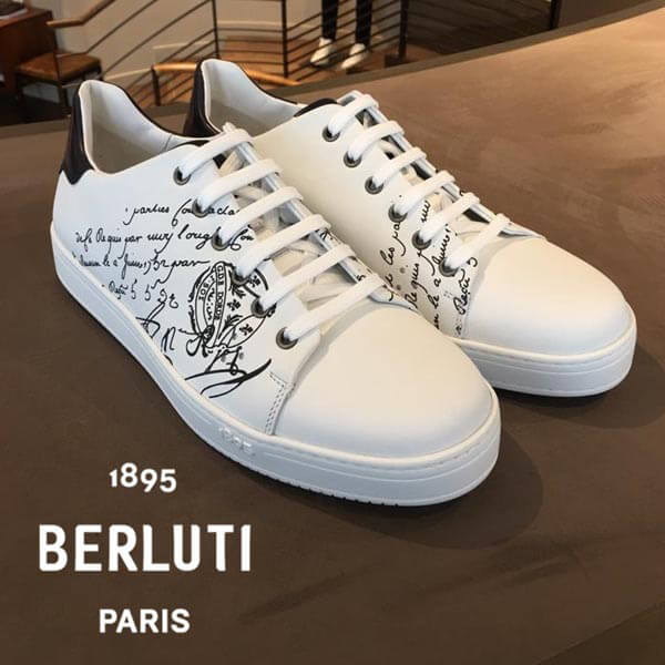 ★BERLUTI★スーパーコピー プレイタイム スクリット レザースニーカー A21030114