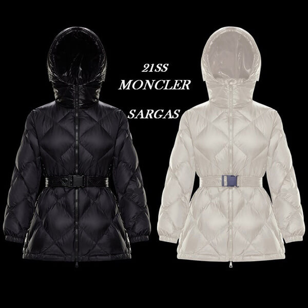 21SS モンクレール ダウン【MONCLER】スーパーコピー 袖ロゴ&ベルト付きキルティングダウンSARGAS A21030111