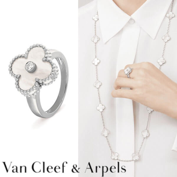 即日対応☆VanCleef&Arpels コピー ヴィンテージ アルハンブラ リング VCARO3R800