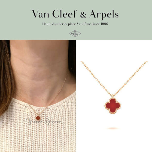 Van Cleef & Arpels ◇ スーパーコピー Sweet Alhambra carnelian ペンダント 21030801