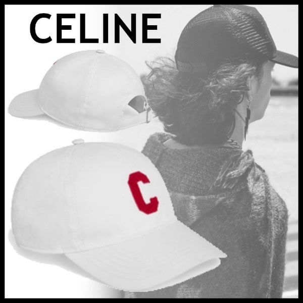 CELINE/セリーヌ Cロゴパッチ 6パネル ベースボールキャップ 2AUA2242N.01OR