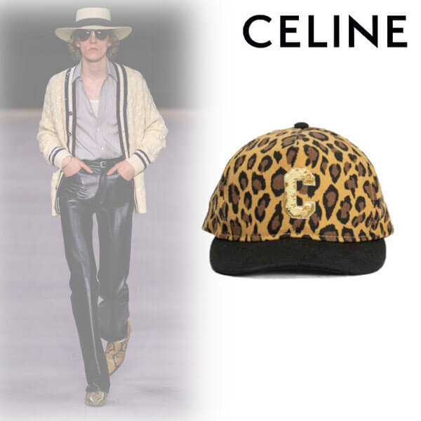 【21SS】CELINE ベースボールキャップ アニマル柄 スパンコール 437266