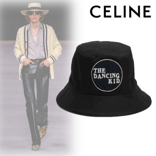 【21SS】CELINE バケットハット THE DANCING KID刺繍ロゴ入り