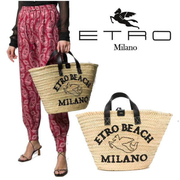 関税送料込 人気■Etro■logo raffia 2way ハンドバッグ スーパーコピー 21041712