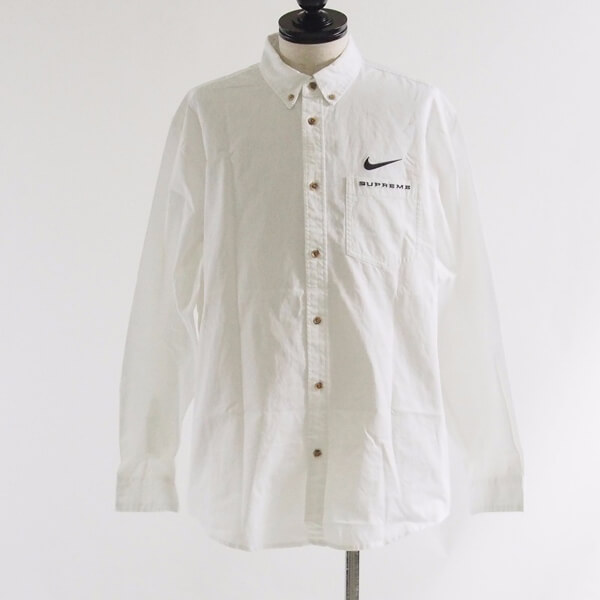 夏日風 ナイキ 偽物シャツ Supreme × ナイキ Cotton Twill Shirt シャツ 21050804