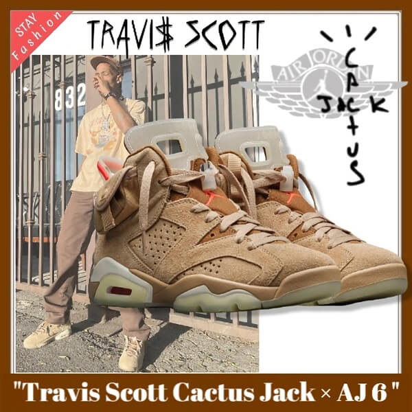 ☆入手困難激レア!travis scott×AIR JORDAN 6 偽物“BRITISH KHAKI”DH0690-200