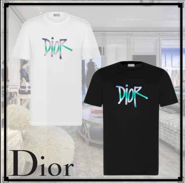 ディオール ロゴTシャツ 偽物★AND SHAWN★グラフィックコットン/注目コラボ 033J600D0589_C986