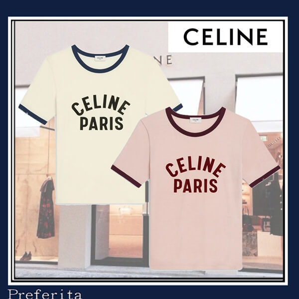 【セリーヌ】PARIS Tシャツ コピー コットンジャージー 半袖 2X855501F.24PN