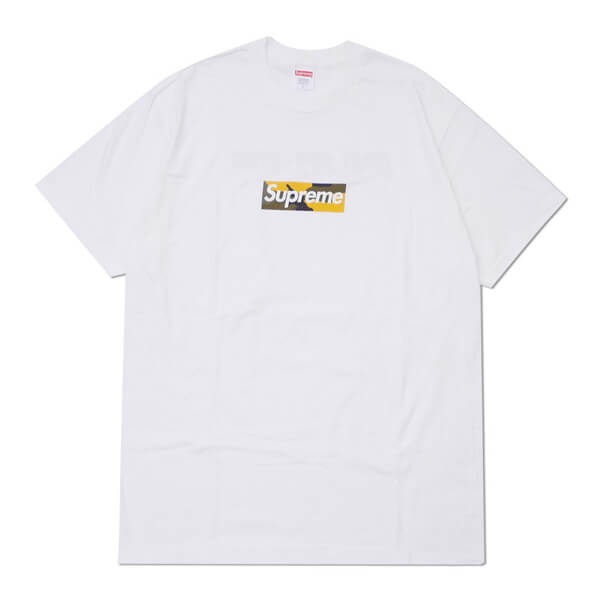 完売前に！シュプリーム Tシャツ コピー★FW17 ブルックリン カモ ボックスロゴTシャツ 白 (ステッカー付き)21082602